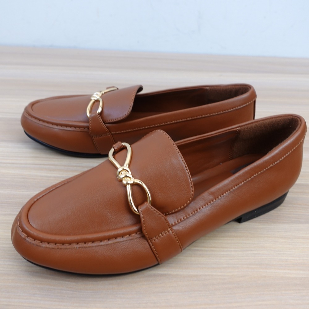 Cognac Horsebit Loafers Womens 6 Moc Toe Slip On Faux Leather DV by Dolce Vita